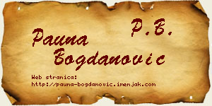 Pauna Bogdanović vizit kartica